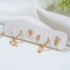 Wholesale Earrings Copper S925 Silver Needle Geometric Heart Inlaid Zircon Cute Style For Women