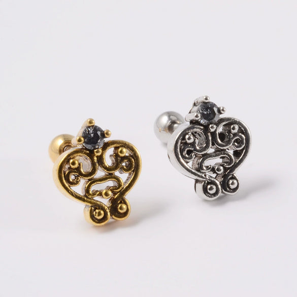 Wholesale Earrings Copper Silver Gold Heart Arrow Electroplating Style