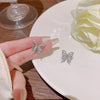 Wholesale Earrings Copper 925 Silver Hollow Zircon Inlaid Butterfly Animal Sweet Style
