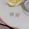 Wholesale Earrings Copper 925 Silver Hollow Zircon Inlaid Butterfly Animal Sweet Style