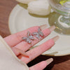 Wholesale Earrings Copper 925 Silver Hollow Zircon Inlaid Butterfly Animal Sweet Style
