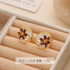 Wholesale Earrings Copper 925 Silver Needle Freshwater Pearl Geometric Flower Leaf Ushaped Electroplated Light Luxury Niche For Women