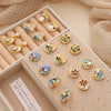 Wholesale Earrings Copper 925 Silver Needle Freshwater Pearl Geometric Flower Leaf Ushaped Electroplated Light Luxury Niche For Women
