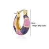Wholesale Earrings Copper Sweet Geometric Ushaped Oil Dripping Design For Women