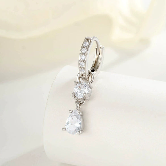 Wholesale Earrings Copper Sweet Style Geometric Drop Shape Inlaid Zircon
