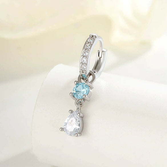 Wholesale Earrings Copper Sweet Style Geometric Drop Shape Inlaid Zircon