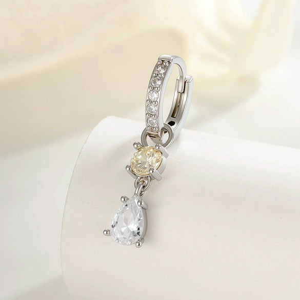 Wholesale Earrings Copper Sweet Style Geometric Drop Shape Inlaid Zircon