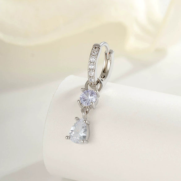 Wholesale Earrings Copper Sweet Style Geometric Drop Shape Inlaid Zircon