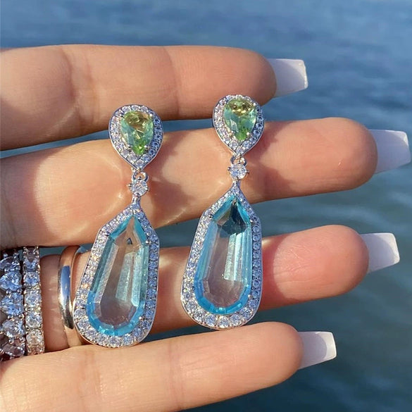 Wholesale Earrings Copper Zircon Geometric Design