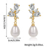 Wholesale Earrings Copper Zircon Geometric Electroplating Women's