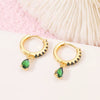 Wholesale Earrings Copper Zircon Geometric Fashion Electroplated 14K Gold For Women