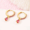 Wholesale Earrings Copper Zircon Geometric Fashion Electroplated 14K Gold For Women