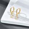 Wholesale Earrings Copper Zircon Geometric Fashion Electroplated 14K Gold For Women
