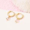 Wholesale Earrings Copper Zircon Geometric Fashion Electroplated 14K Gold For Women