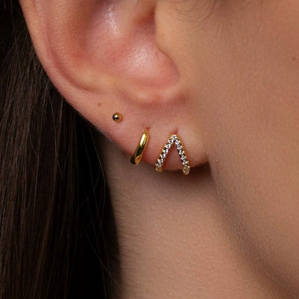 Wholesale Earrings Copper Zircon Geometric Style For Women