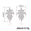 Wholesale Earrings Copper Zircon Horse Eye Shape Flower Design For Women