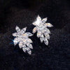 Wholesale Earrings Copper Zircon Horse Eye Shape Flower Design For Women