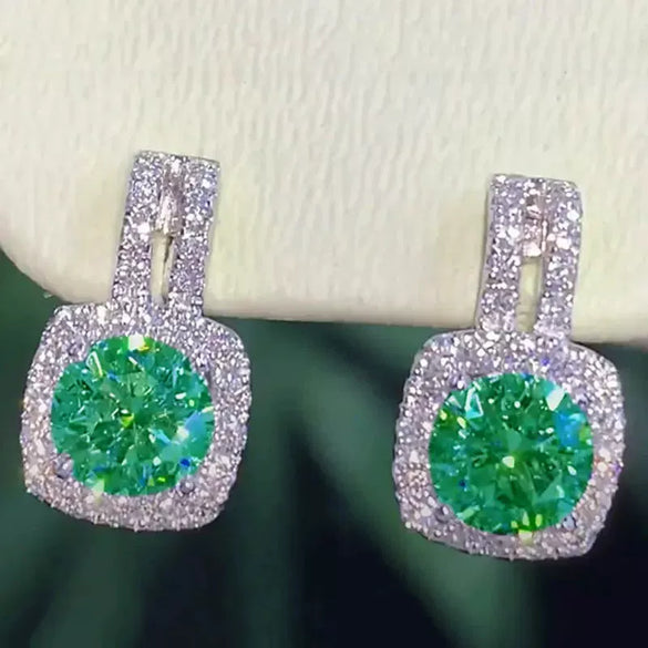 Wholesale Earrings Copper Zircon Simple Geometric Style For Women