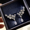 Wholesale Earrings Copper Zirconia Flower Wings Water Drop Design