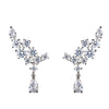 Wholesale Earrings Copper Zirconia Flower Wings Water Drop Design