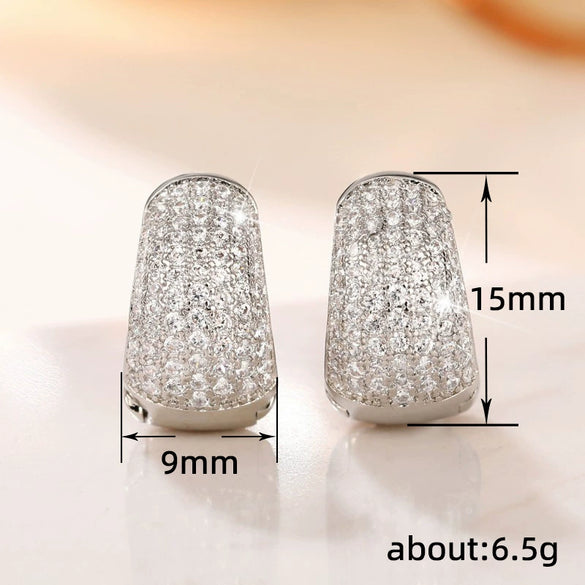 Wholesale Earrings Copper Zirconia Geometric U Shaped Light Luxury Style