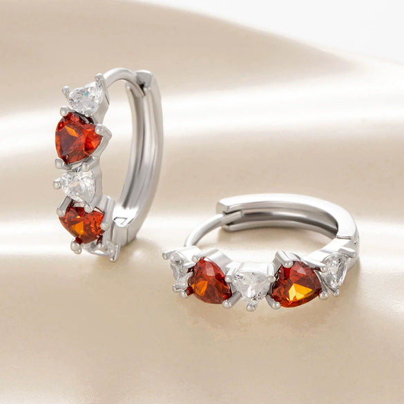 Wholesale Earrings Copper Zirconia Heart Shape Sweet Style
