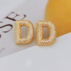 Wholesale Earrings Copper Zirconia Letter Design