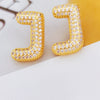 Wholesale Earrings Copper Zirconia Letter Design