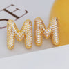 Wholesale Earrings Copper Zirconia Letter Design