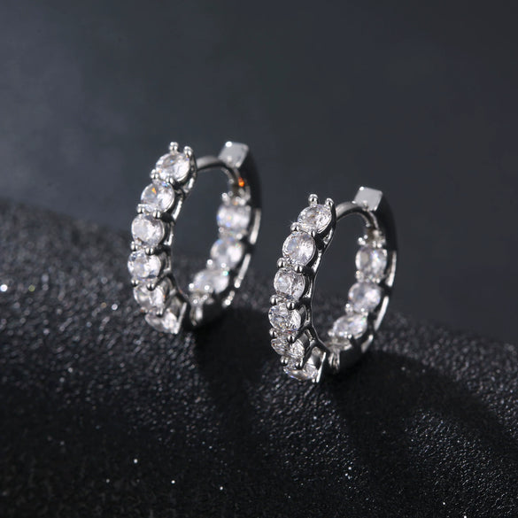 Wholesale Earrings Environmental Protection Copper Geometric Style With Diamond And Zircon