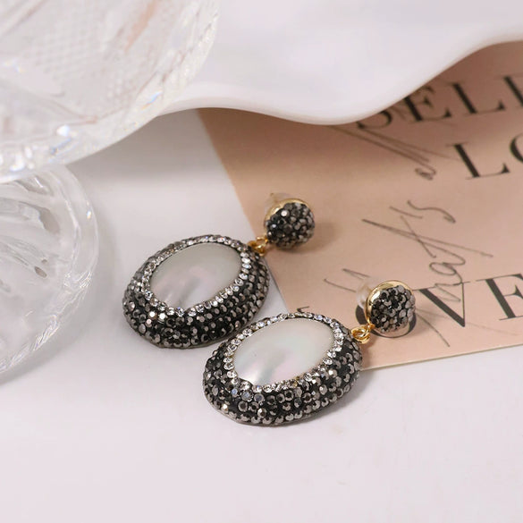 Wholesale Earrings Freshwater Pearl Geometric Baroque Style Electroplated For Women