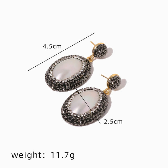 Wholesale Earrings Freshwater Pearl Geometric Baroque Style Electroplated For Women