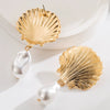 Wholesale Earrings Imitation Pearl Heart Flower Pendant Electroplated Stylish For Women
