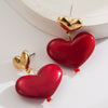 Wholesale Earrings Imitation Pearl Heart Flower Pendant Electroplated Stylish For Women