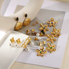 Wholesale Earrings Imitation Pearl Stainless Steel French Retro Bow Shape Electroplated For Women