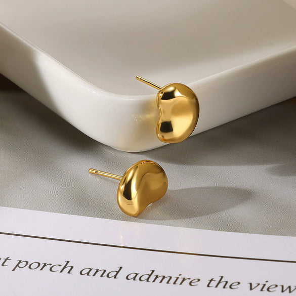 Wholesale Earrings Imitation Pearl Stainless Steel French Retro Bow Shape Electroplated For Women