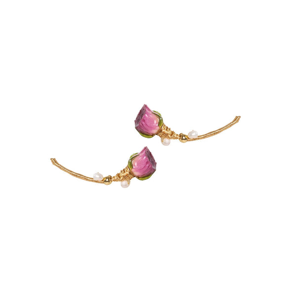 Wholesale Earrings Imitation Pearls Flower Shape Electroplating Design