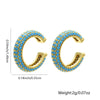 Wholesale Earrings Light Luxury Copper Ushaped Zircon Plated Gold