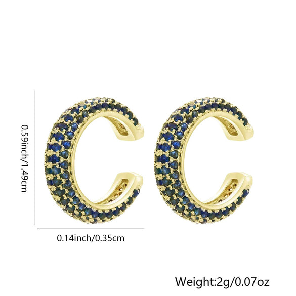 Wholesale Earrings Light Luxury Copper Ushaped Zircon Plated Gold