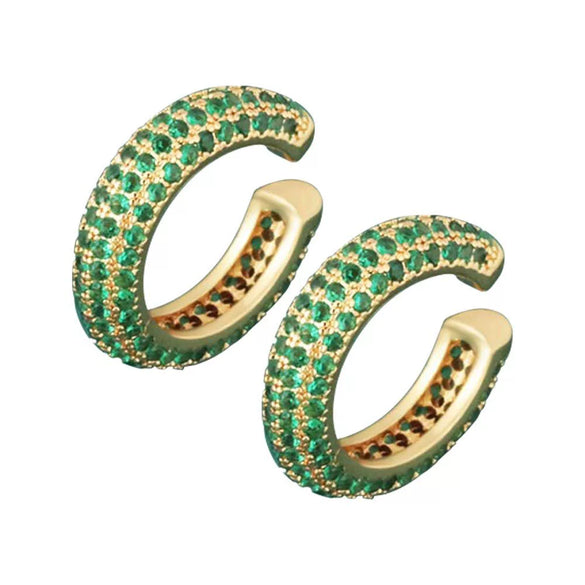Wholesale Earrings Light Luxury Copper Ushaped Zircon Plated Gold
