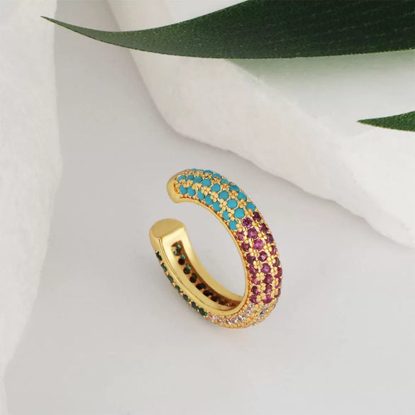 Wholesale Earrings Light Luxury Copper Ushaped Zircon Plated Gold