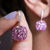 Wholesale Earrings Luxury Red Crystal Copper Geometric Women's Accessories