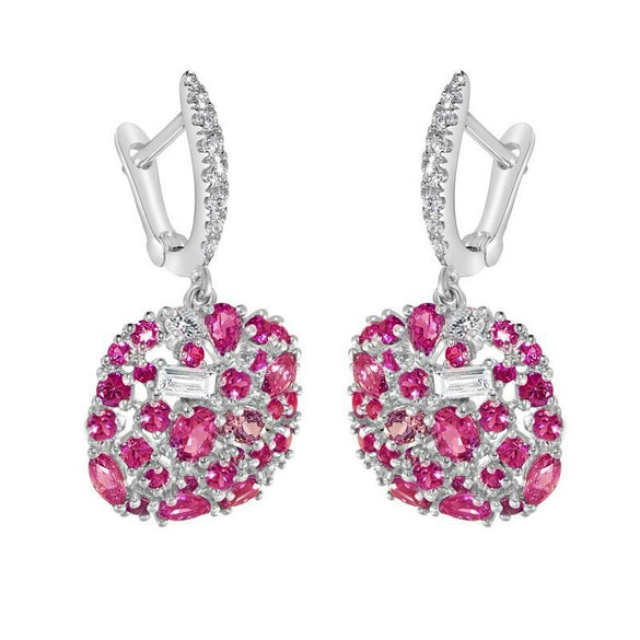 Wholesale Earrings Luxury Red Crystal Copper Geometric Women's Accessories