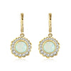 Wholesale Earrings Metal Opal Zircon Geometric Gold Plated
