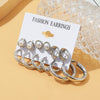 Wholesale Earrings Mixed Materials Geometric Inlaid Pearl Sweet Style For Women