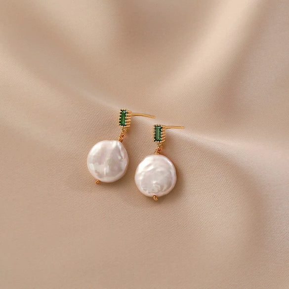 Wholesale Earrings Natural Freshwater Pearl Geometric Baroque Irregular Style