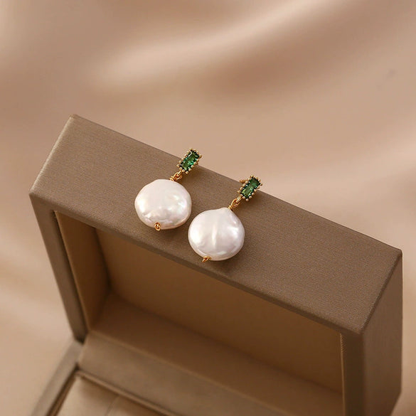 Wholesale Earrings Natural Freshwater Pearl Geometric Baroque Irregular Style