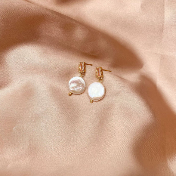 Wholesale Earrings Natural Freshwater Pearl Geometric Baroque Irregular Style