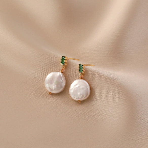Wholesale Earrings Natural Freshwater Pearl Geometric Baroque Irregular Style