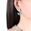 Wholesale Earrings Natural Resin Cat's Eye Geometric Inlay Plant Flowers Style
